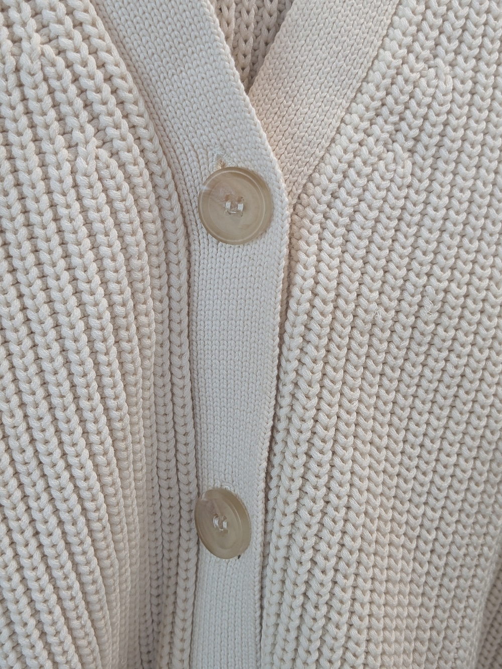 Jenni Kayne Cream Button-Front Knit Cardigan - Picture 3 of 9